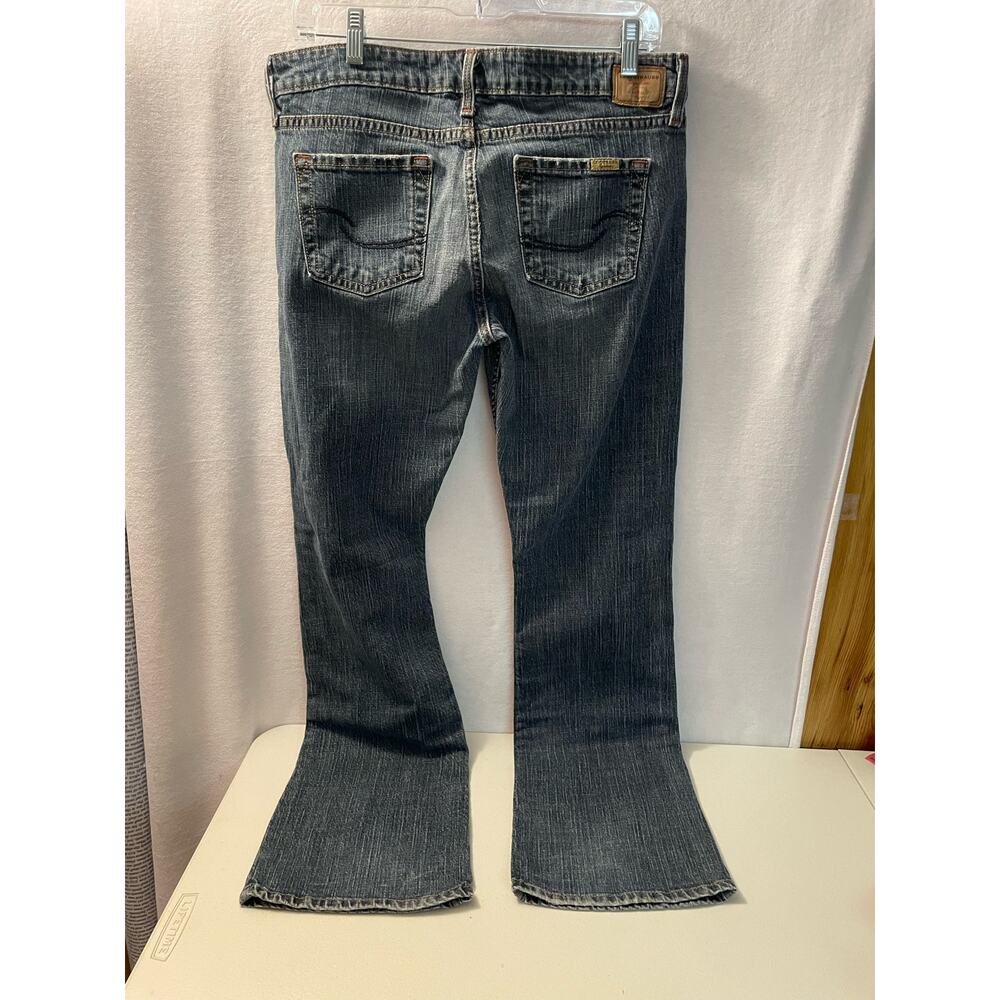Levi Strauss signature blue jeans low slim‎ bootcut juniors sz 13 medium spandex - Picture 6 of 6